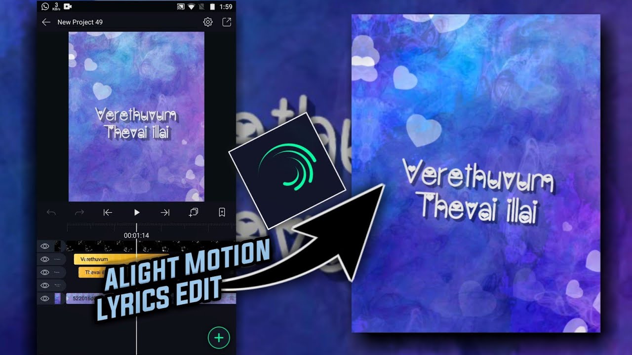 Alight motion lyrics Animation video editing tutorial | trending Instagram lyrics story video making