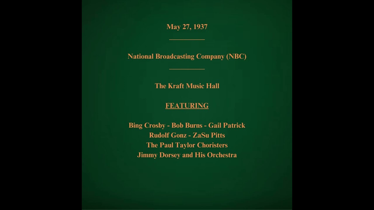 May 27, 1937 - NBC - The Kraft Music Hall