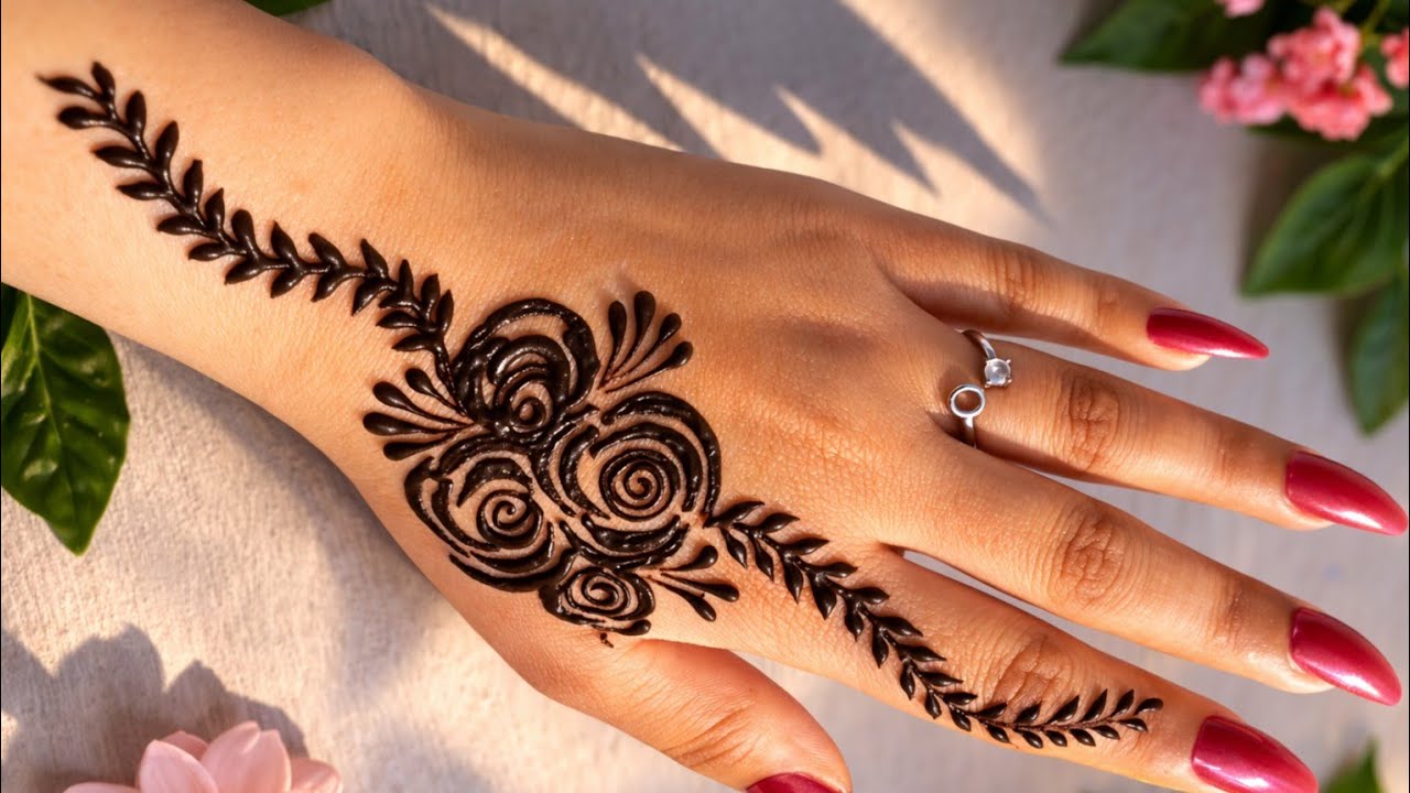 Very simple unique style mehndi design for back hand|new easy mehndi design 2026 | mehandi designs| 