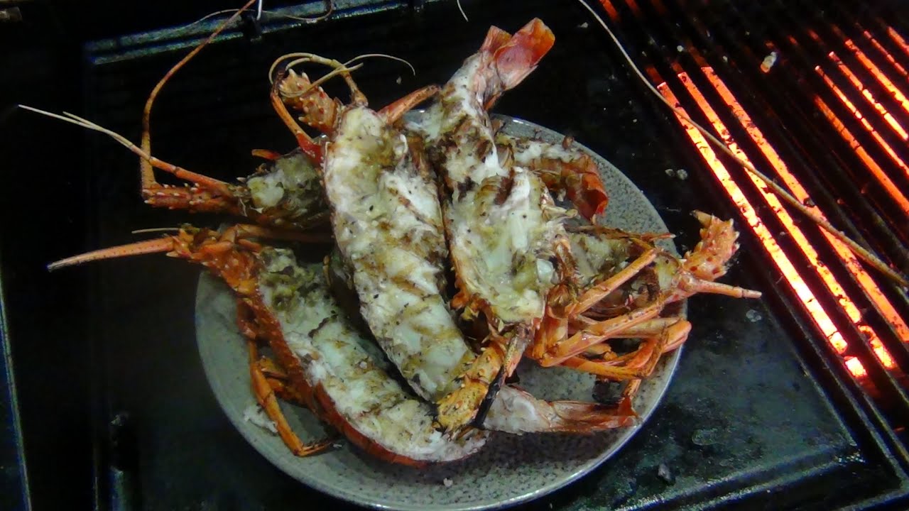 Bbq Rock Lobster with Garlic Butter
