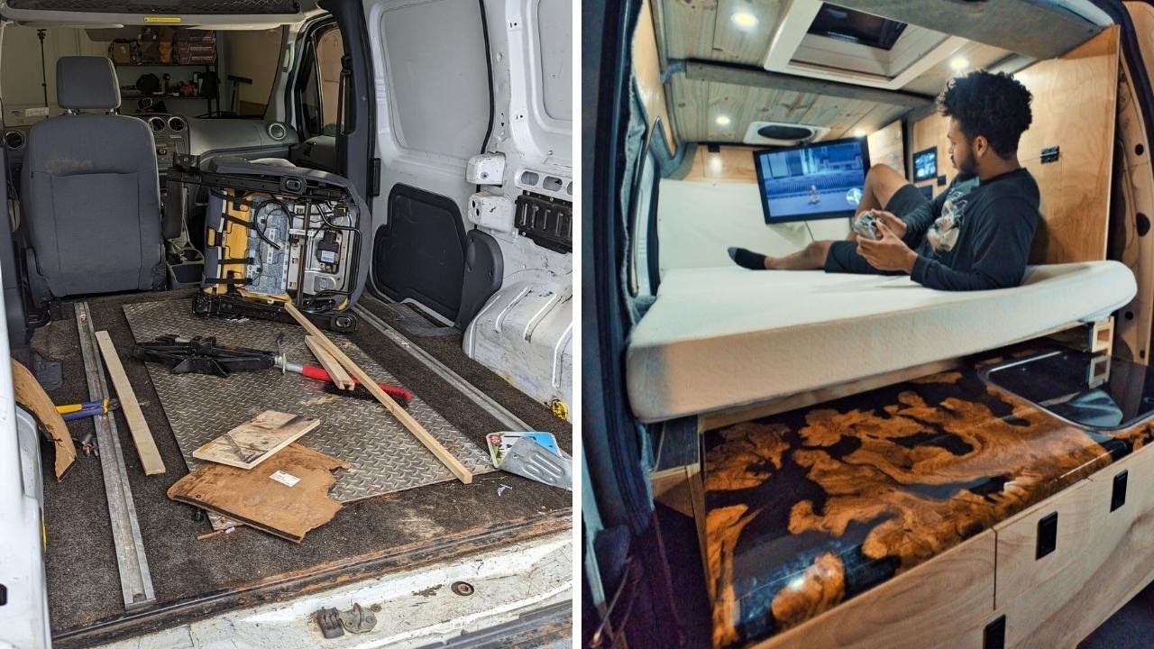 I Converted a Cargo Van into a Tiny Home | Full Build Start to Finish (Pt. 2)