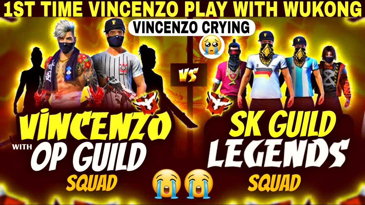 VINCENZO WITH OP GUILD SQUAD VS SK GUILD SQUAD Clash Squad Custom Match || VINCENZO use WUKONG