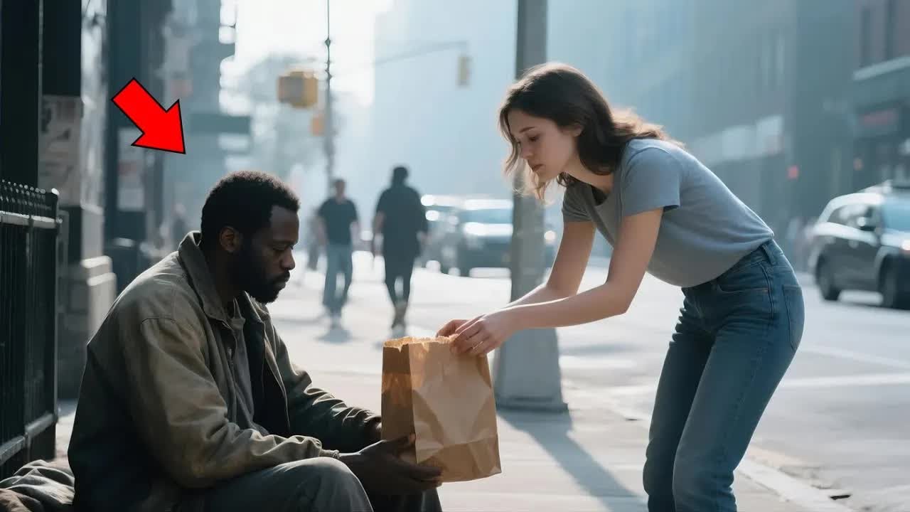Poor Girl Fed a Homeless Man — Didn’t Know He Was a Black Billionaire in Disguise!