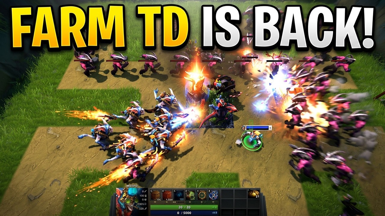 Двойные цыплята и божественные башни! – геймплей Dota 2 Farm TD