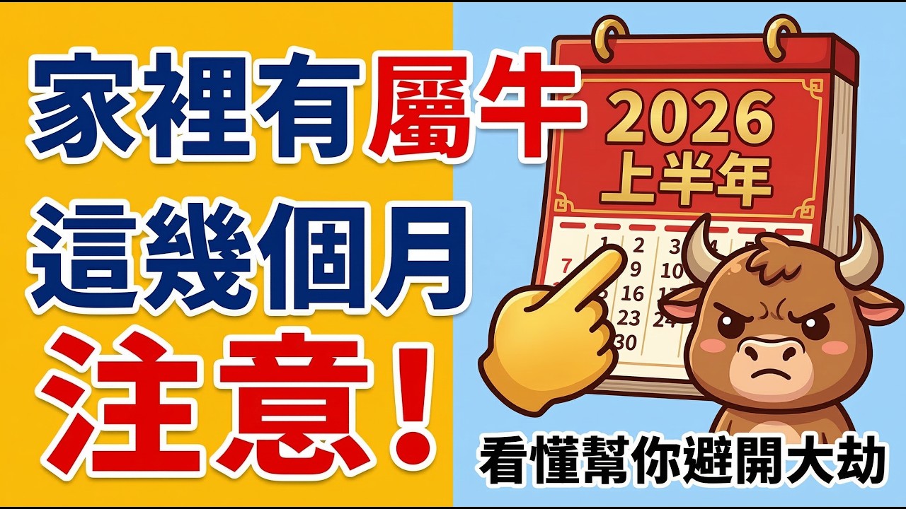 生肖牛，2026年上半年要出大事！家裡有屬牛的一定要注意，看懂能幫你逢凶化吉！#生肖牛2026運勢 #2026屬牛運勢 #生肖牛財運 #風水佈局 #屬牛2026 #招財改運 #逢凶化吉 #屬牛八字