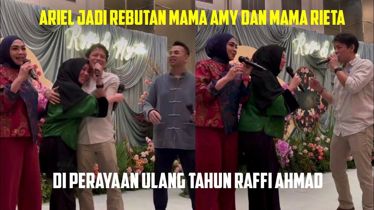 ARIEL JADI REBUTAN MAMA AMY DAN MAMA RIETA, DI PERAYAAN ULANG TAHUN RAFFI AHMAD