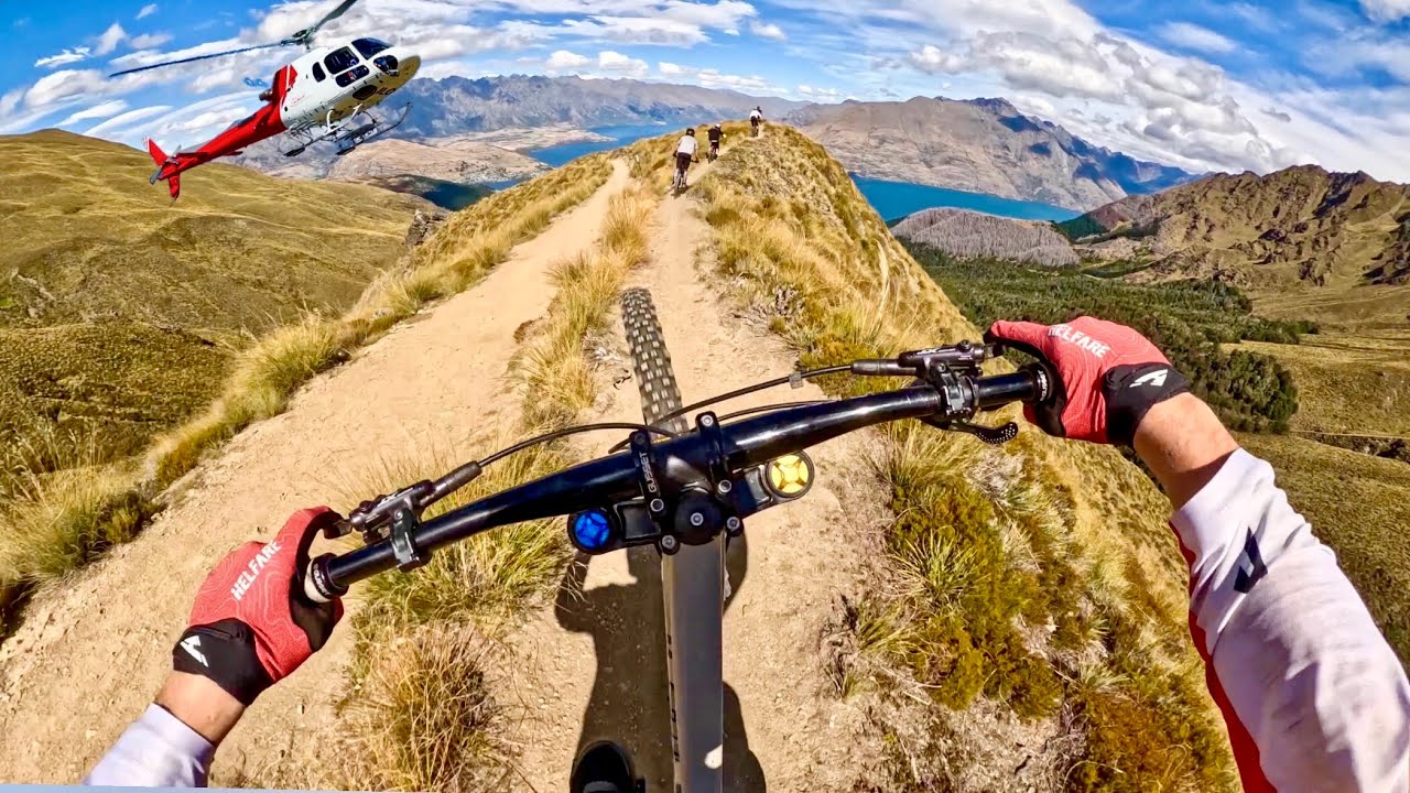 INSANE HELI BIKING DOWN A FULL MOUNTAIN RIDGE LINE!!