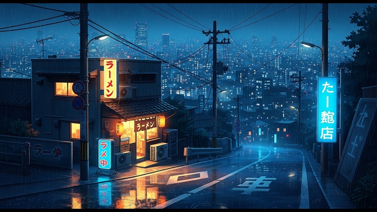 Japanese Lofi Tokyo Rain ☔ | Study & Work Focus Music