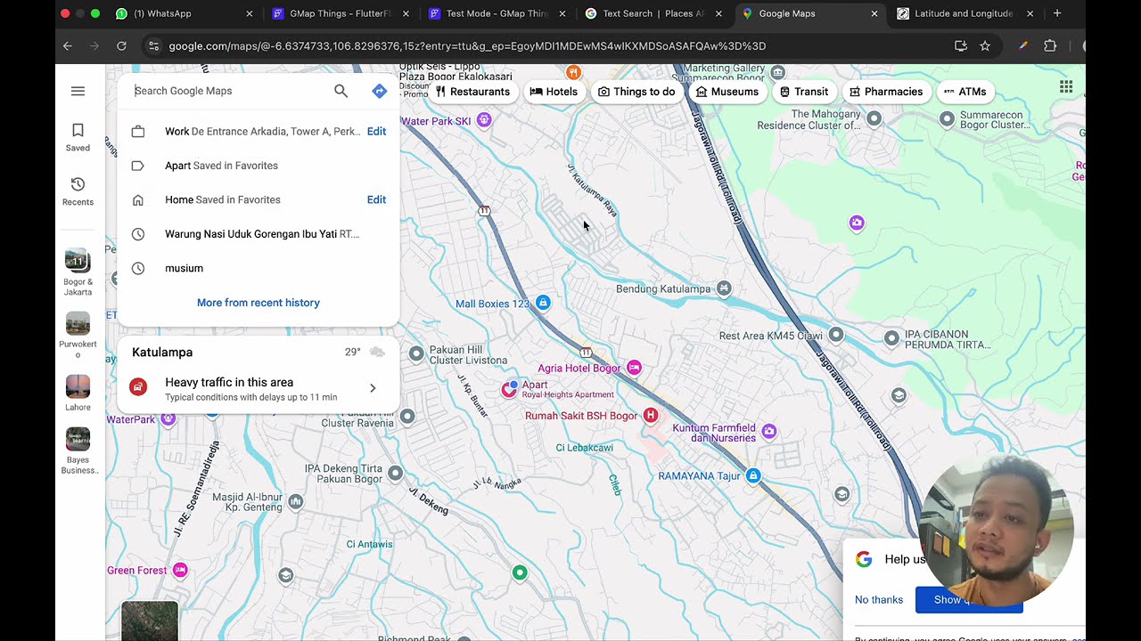 Поиск места с помощью API Google Map с FLUTTERFLOW