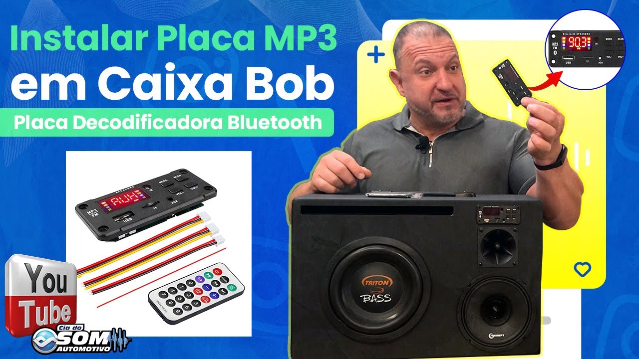 Dicas e Truques para Instalar uma Placa MP3 em Caixa Bob #caixabob #caixatrio #placadecodificadora