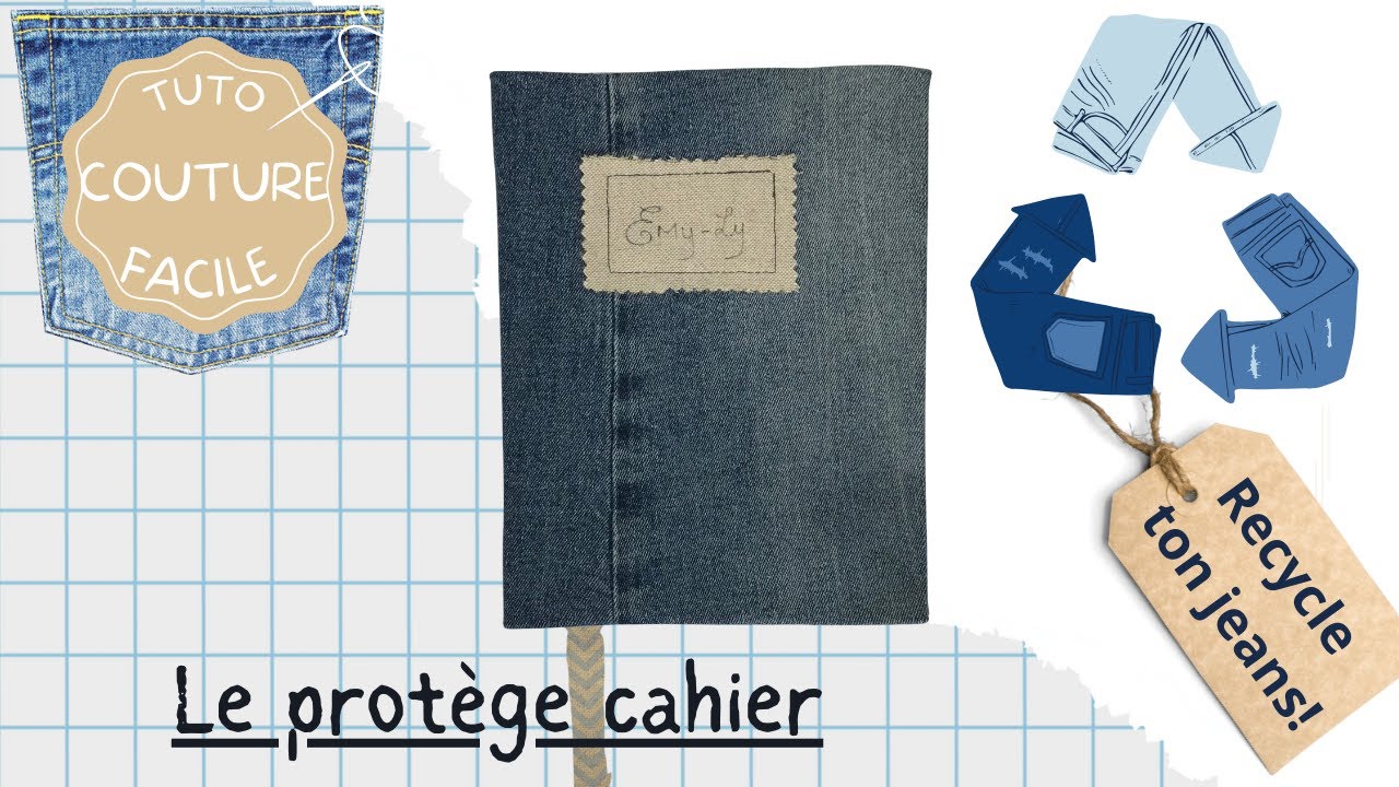 🧵Tuto facile pour coudre un protège cahier!