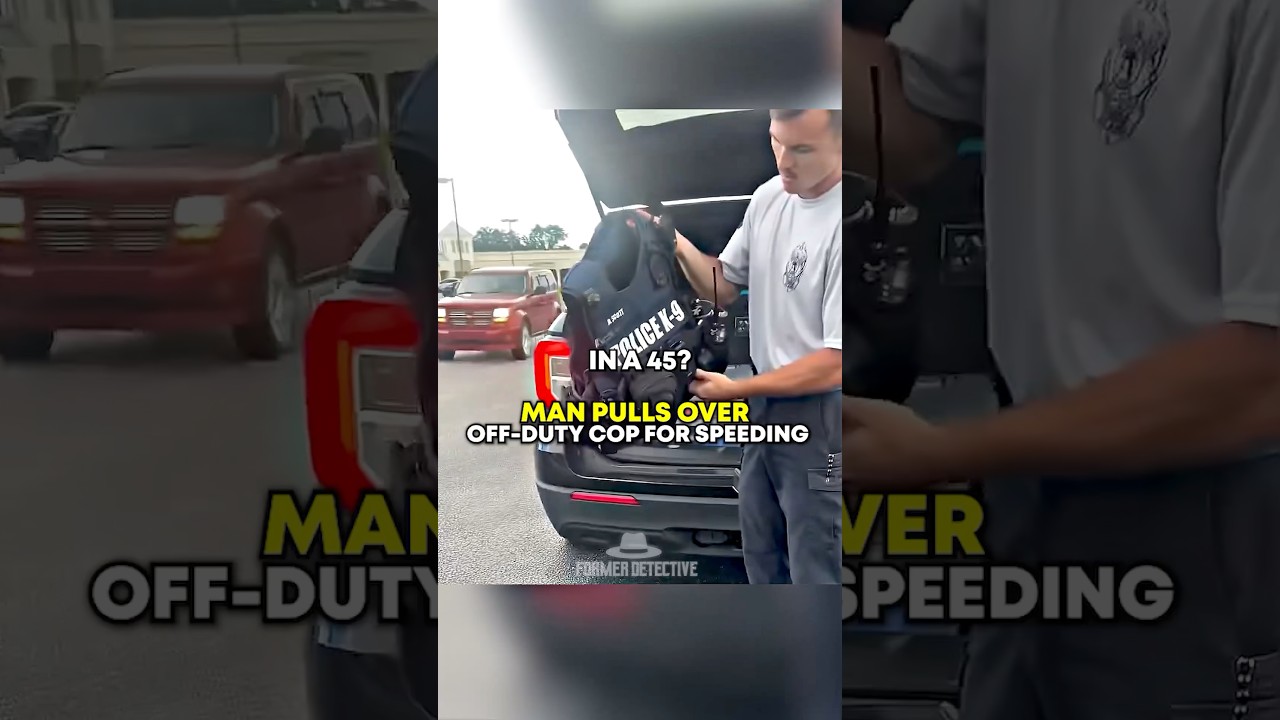 Man pulls over off-duty cop for speeding 60 in a 45!! #shorts