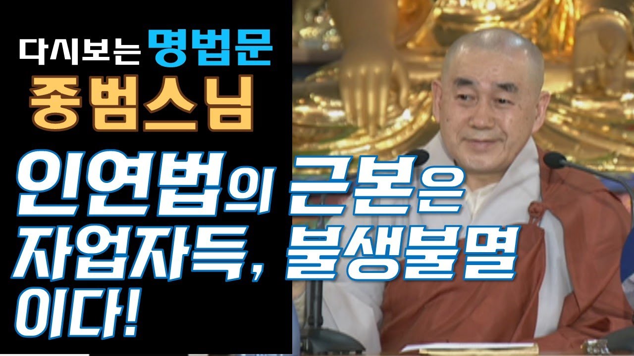 [다시보는BTN]종범스님 -인연법의 근본은 자업자득, 불생불멸이다 : 무상사 초청법회 279회