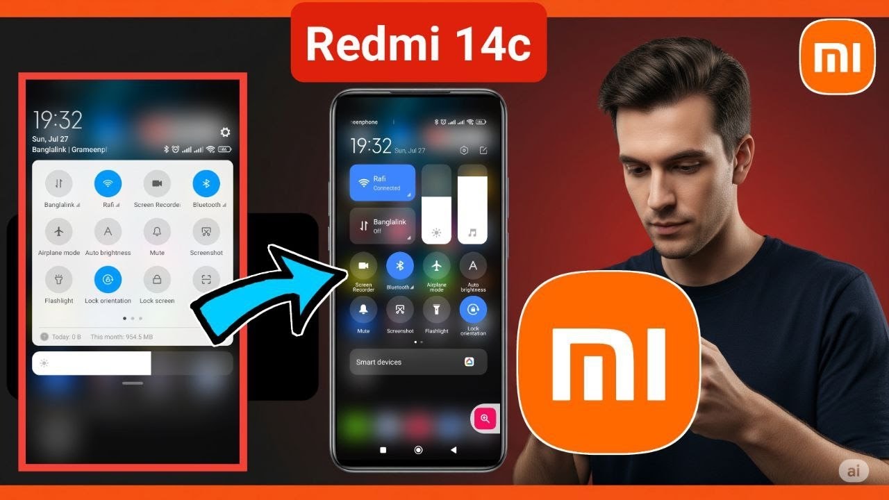 How To Change Control Center Style in Xiaomi Redmi 14c | Redmi New Control Center