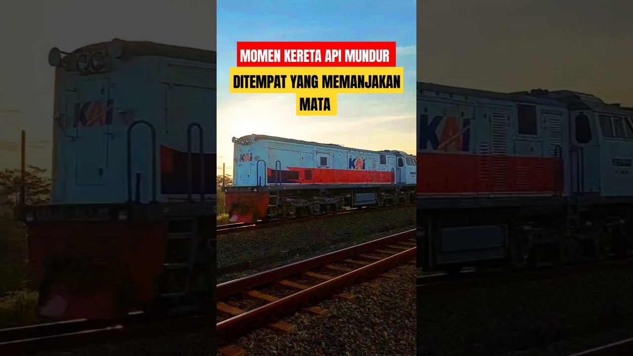MOMEN LANGKA KERETA API MUNDUR DITEMPAT YANG SYAHDUU #train #pemandangan #fasttrainindonesia