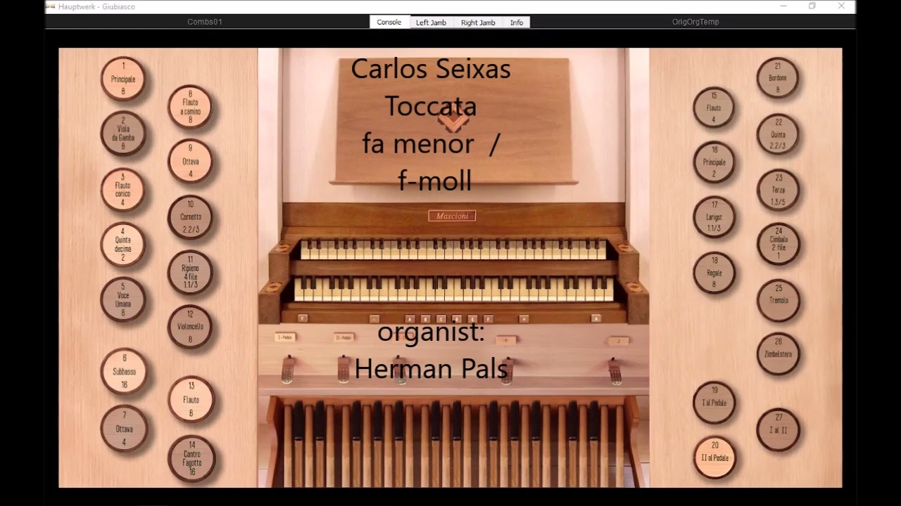Carlos Seixas Toccata fa menor f moll (Hauptwerk Sonarte organ Giubiasco)