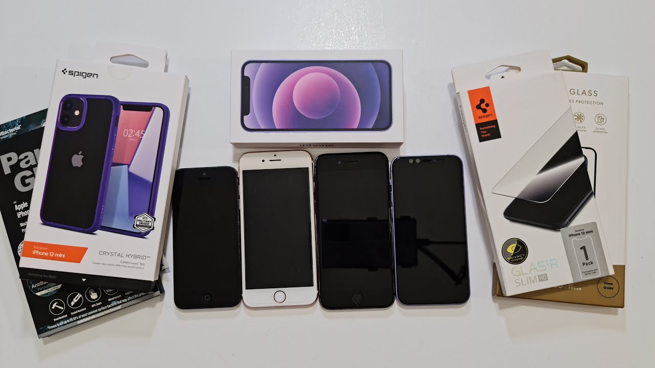 Apple iPhone 12 mini fialová/purple včetně přísušenství PanzerGlass Swarovski, Spigen Hybrid a další