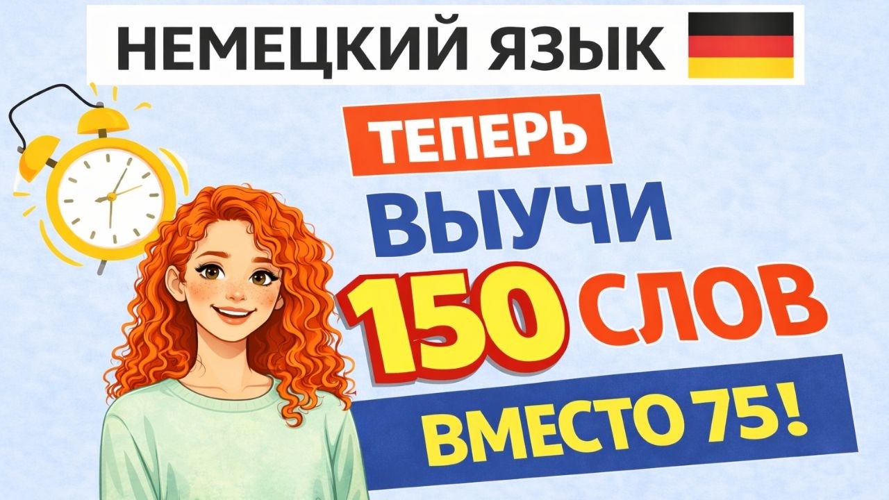 УСПЕЙ СКАЗАТЬ ПО-НЕМЕЦКИ | ВЫУЧИ 150 СЛОВ ВМЕСТО 75 | ТРЕНИРОВКА A1 🇩🇪