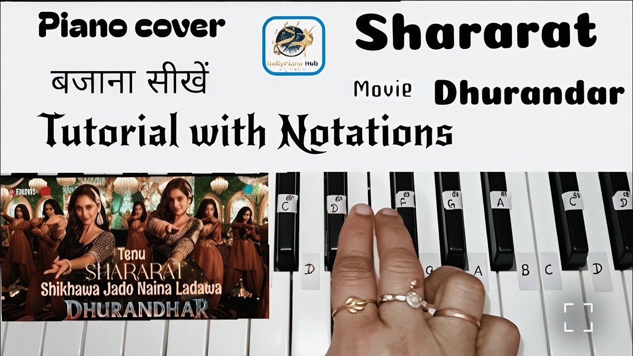 Shararat Piano Tutorial - Dhurandhar | Step by Step | Easy Lesson (With Notes)