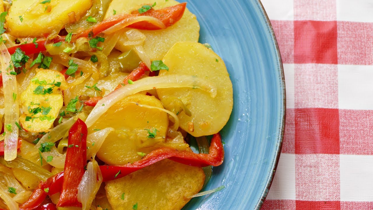 patatas a lo pobre RECETA TRADICIONAL (con pimientos y cebolla)