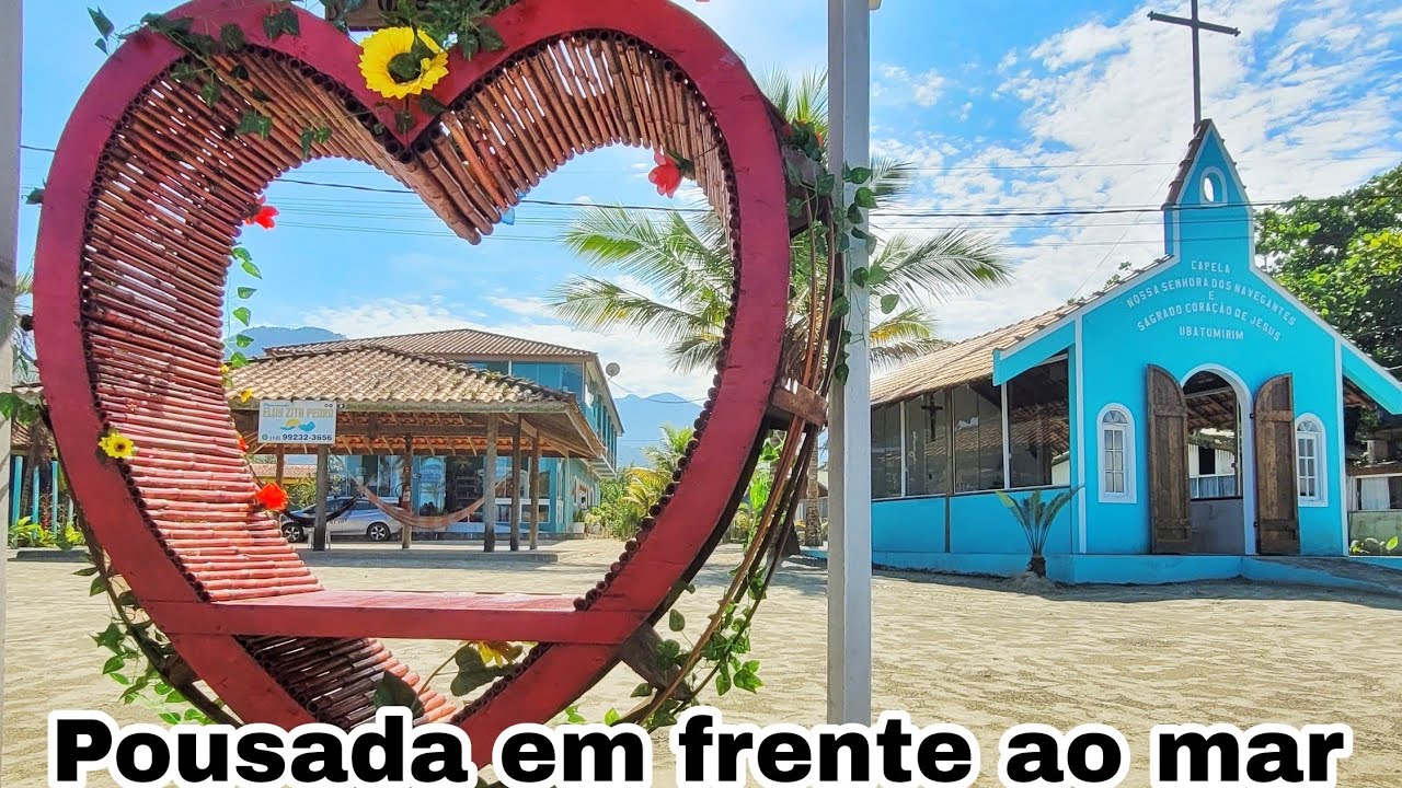 Pousada em frente ao mar Praia Ubatumirim em Ubatuba.
