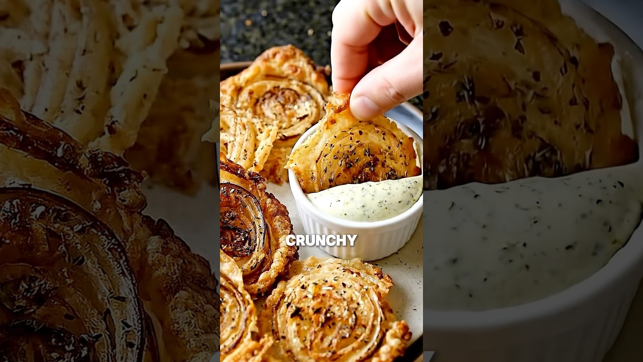 Low-Carb Crispy Onion Ring Chips 🧅🧀 #simple #tasty #healthyfood #baking