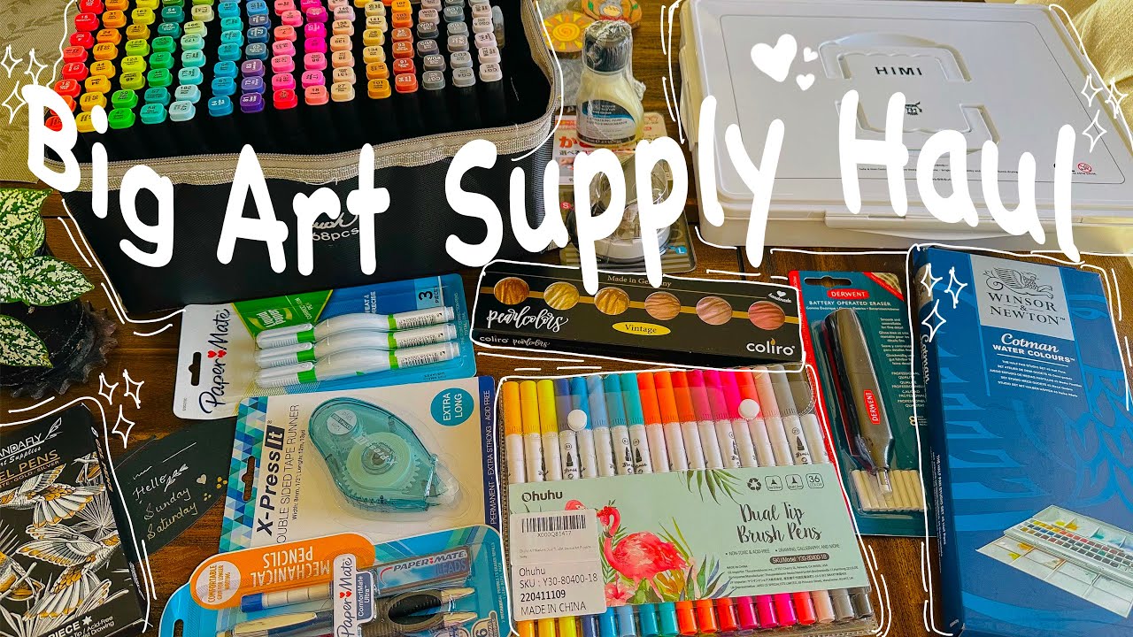 Huge Art Suppy Haul ✨Winsor & Newton watercolor, Gouache, metallic watercolour paints, Ohuhu markers