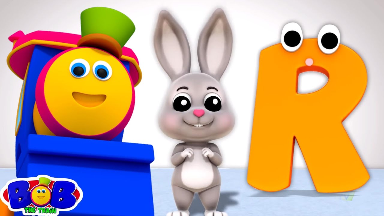 Letter R Song, R For Rabbit, Learn Alphabet Rhymes & Songs with Bob The Train