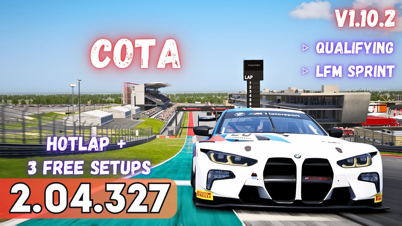 BMW M4 GT3 | COTA 2.04.3 | HOTLAP + FREE SETUP | ACC v1.10