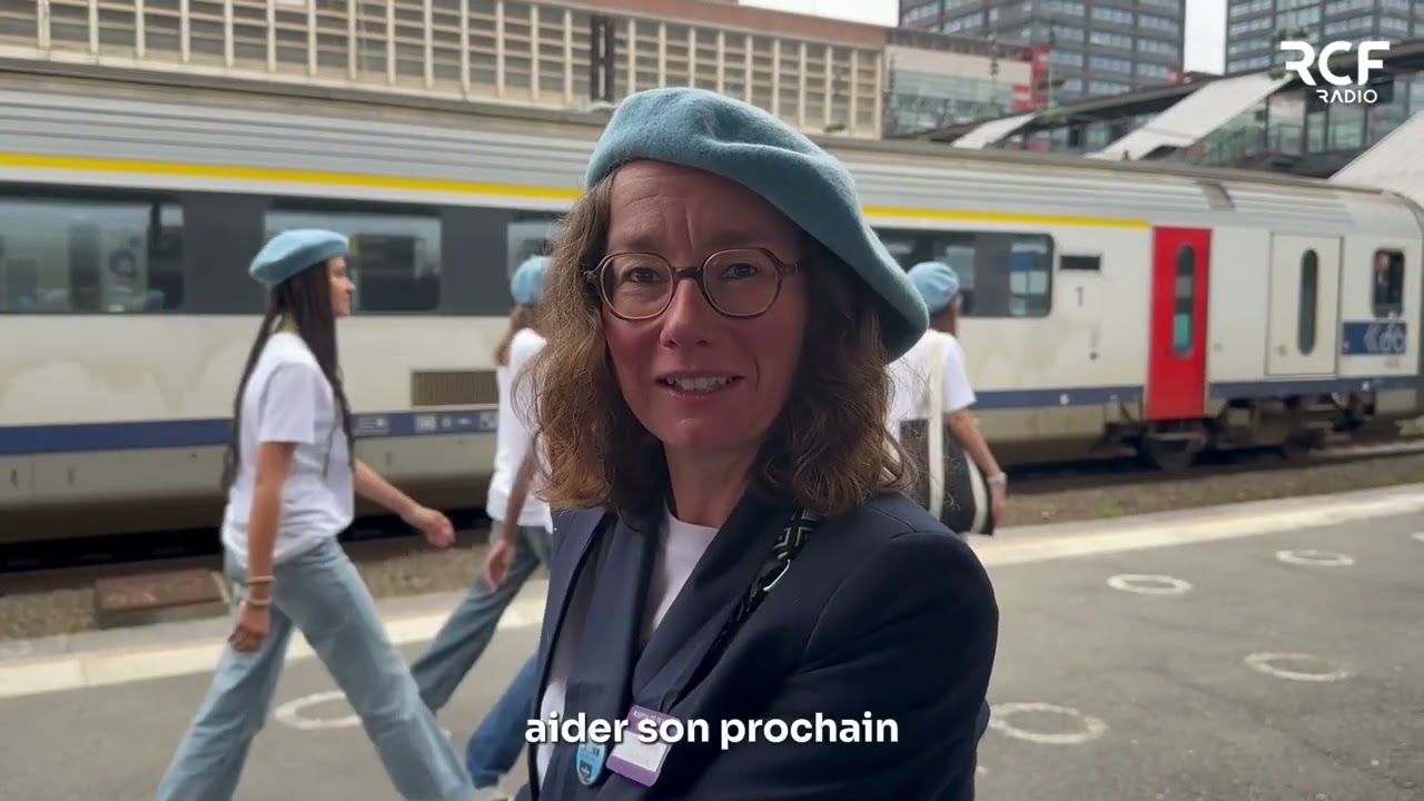 Pèlerinage à Lourdes 2024. Départ de l'Hospitalité du diocèse de Lille.
