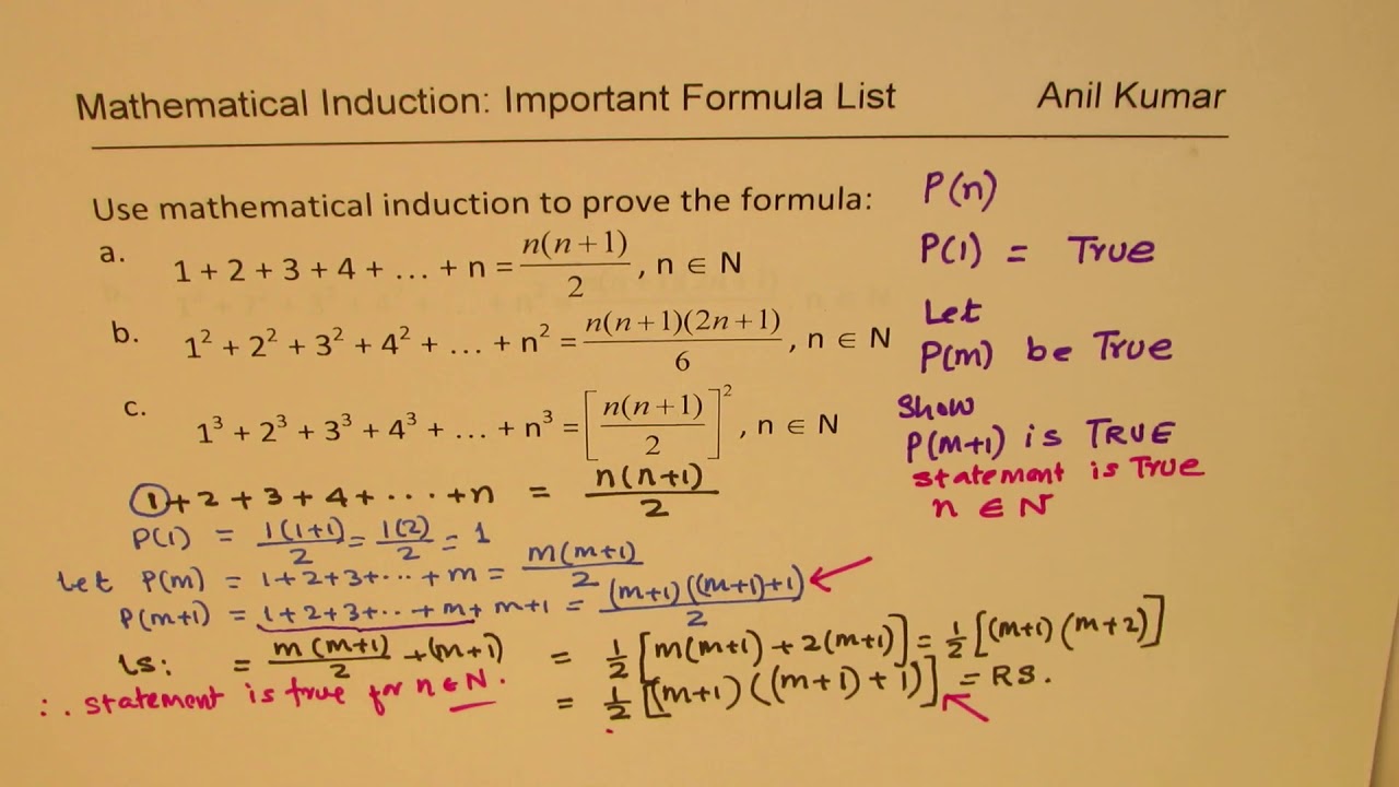 Mathematical Induction to Prove Sum of Squares and Cubes of Natural Numbers