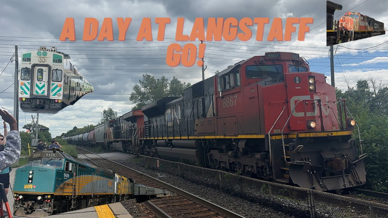 (CN 5736, Old Cab Car Madness And More) Spending A Whole Railfanning Day At The Langstaff Go Station