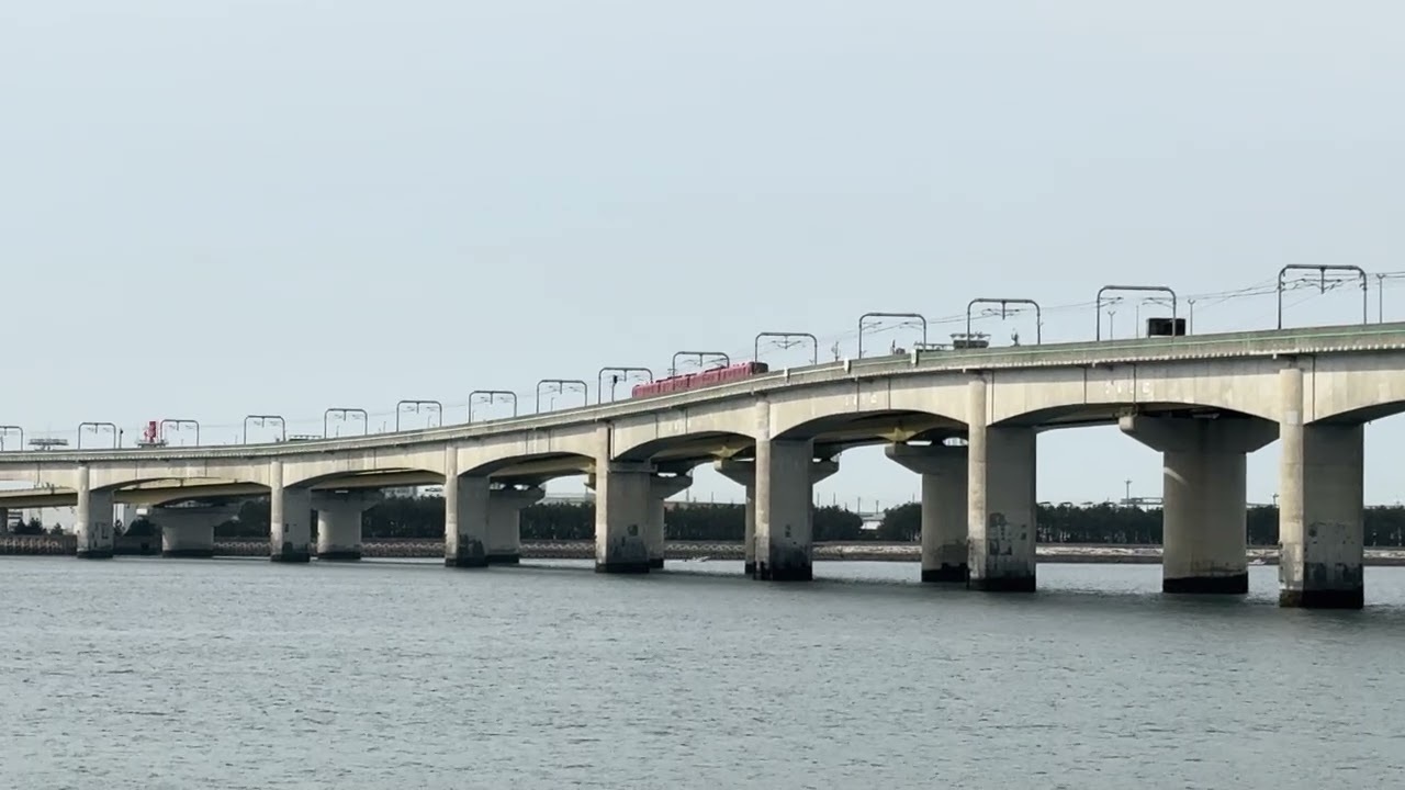 名鉄空港線【りんくう常滑→中部国際空港】連絡橋のそばから2026.3.2