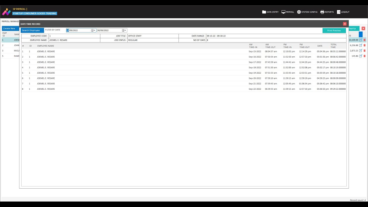 Biometric Based Payroll System