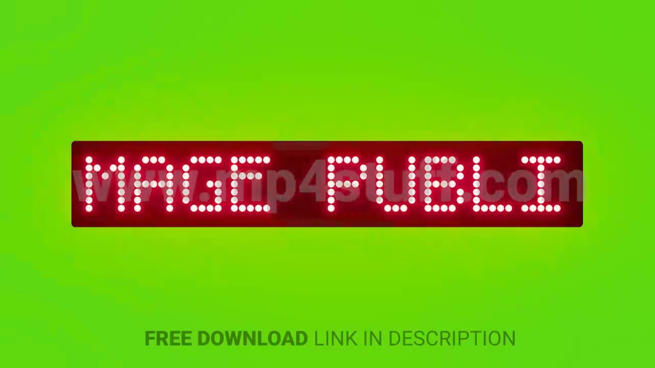 Do Not Damage Public Property Scrolling Red Dot Matrix LED Text Animation on Green Screen Seamless L