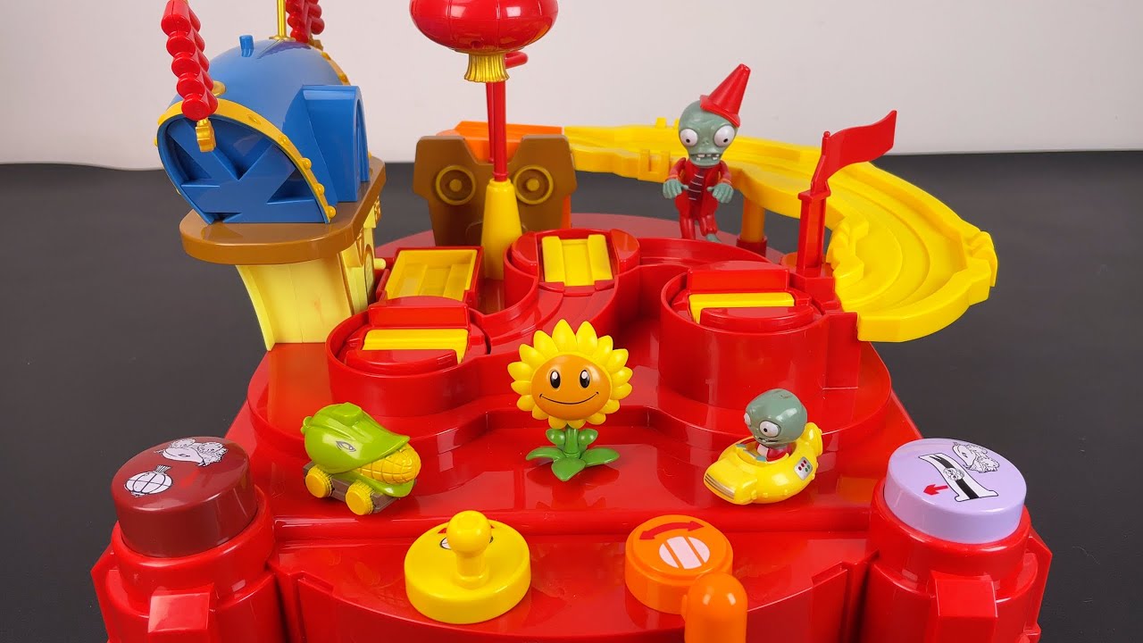 6 Minutes Unboxing ASMR Plants vs. Zombies Fun Track Game Toy Set | Toy Review