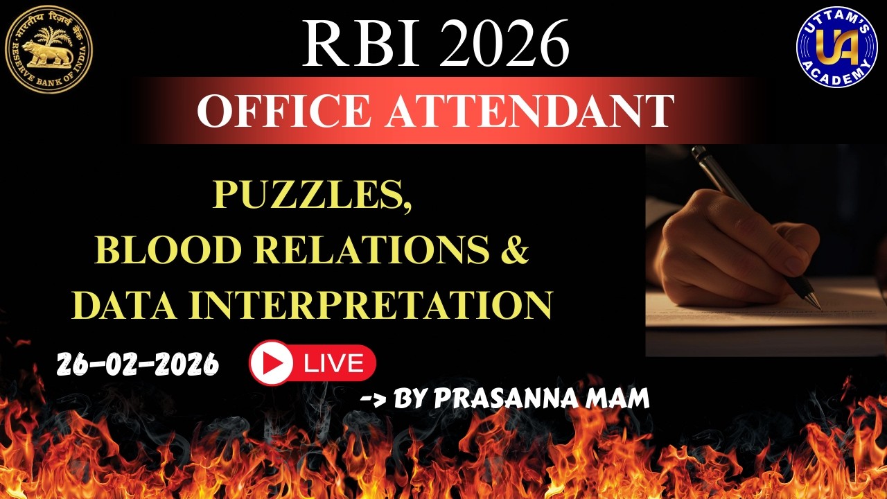RBI OFFICE ATTENDANT SEATING ARRANGEMENT , BLOOD RELATIONS & DI'S PRACTICE LIVE