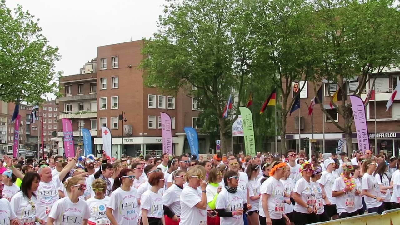 holi run dunkerque  échauffement