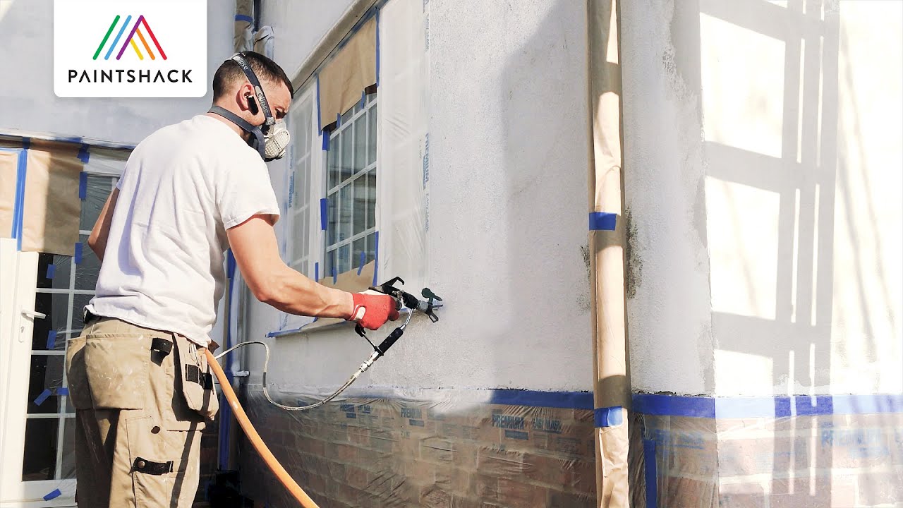 How to Spray Paint a House using Wagner SF23 Plus and Caparol Thermosan Self Cleaning Masonry  Paint