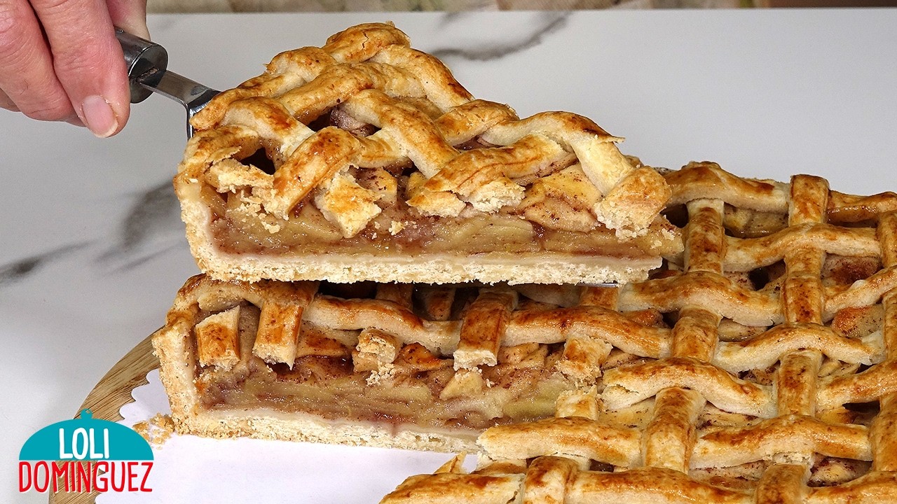TARTA DE MANZANA ENREJADA, Creerán que es comprada, una masa fácil y deliciosa. DULCES - POSTRES