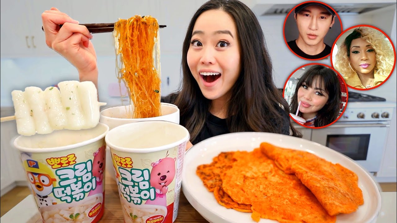 MUKBANGERS DECIDE WHAT I EAT FOR 24 HOURS CHALLENGE! ft. Bloveslife + Veronica Wang & Zach Choi ASMR