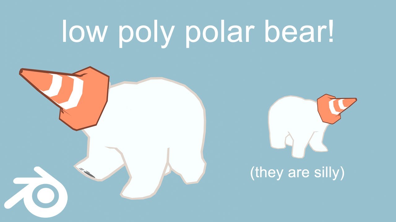 Low Poly Polar Bear! | Blender 3.1 Timelapse
