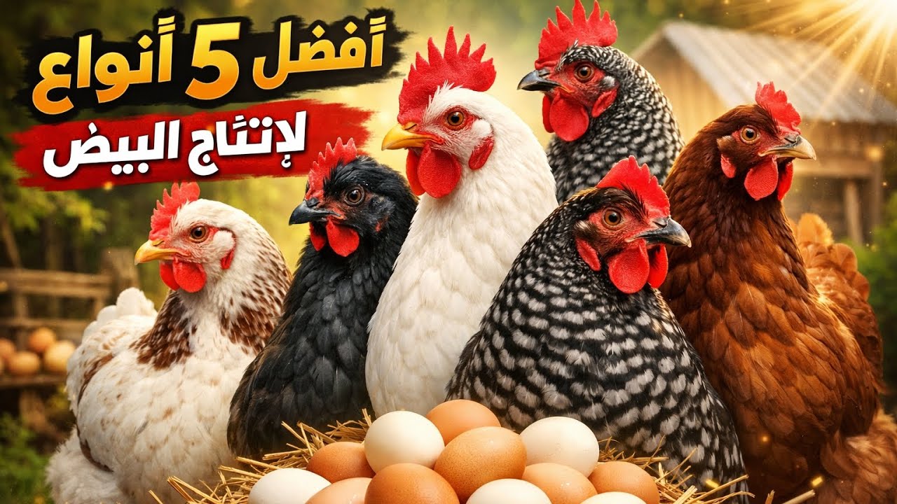أفضل 5 سلالات دجاج لإنتاج البيض بكثرة مربحةوسهلة التربية