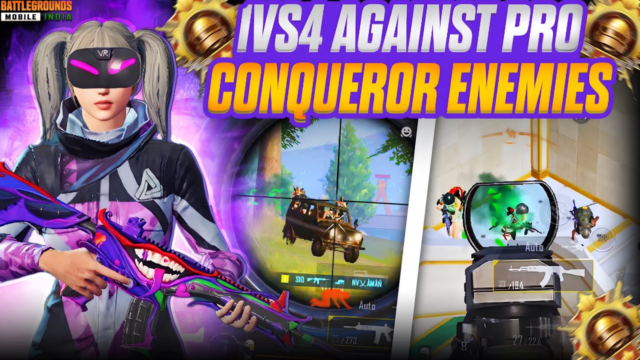 1v4 Against Pro Conqueror Enemies ⚡️Solo Vs Squad Insane Bgmi Gameplay ✨