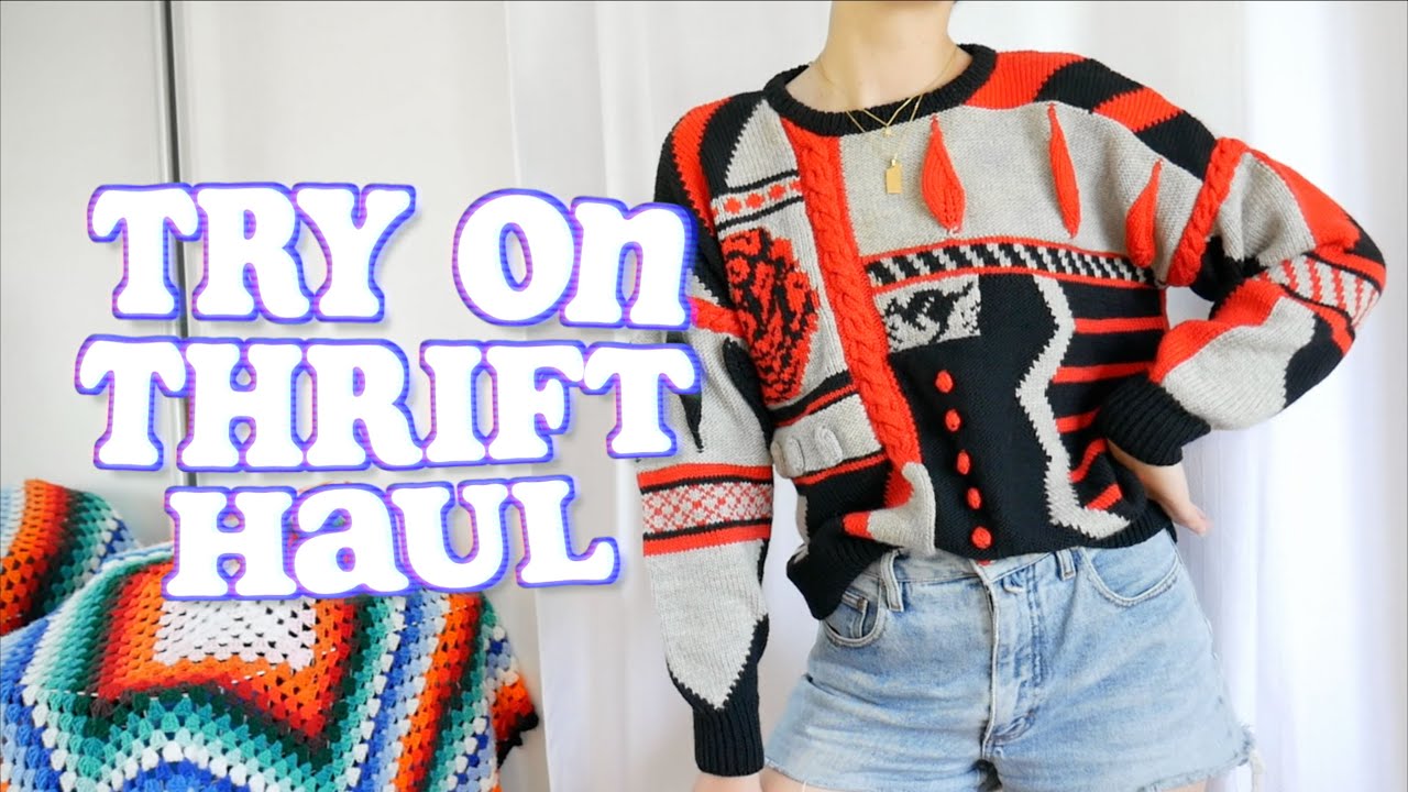 TRY-ON THRIFT HAUL #15 - 90's Versace Sunglasses & Vintage Pieces!