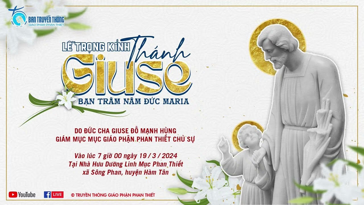 🔴Lễ Trọng Kính Thánh Giuse  | 07g00 ngày 19.03.2024