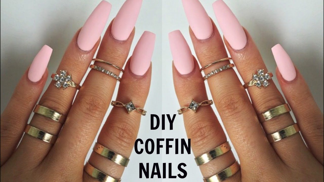 DIY PROFESSIONAL COFFIN NAILS $6 | EASY LONG LASTING NAILS AT HOME