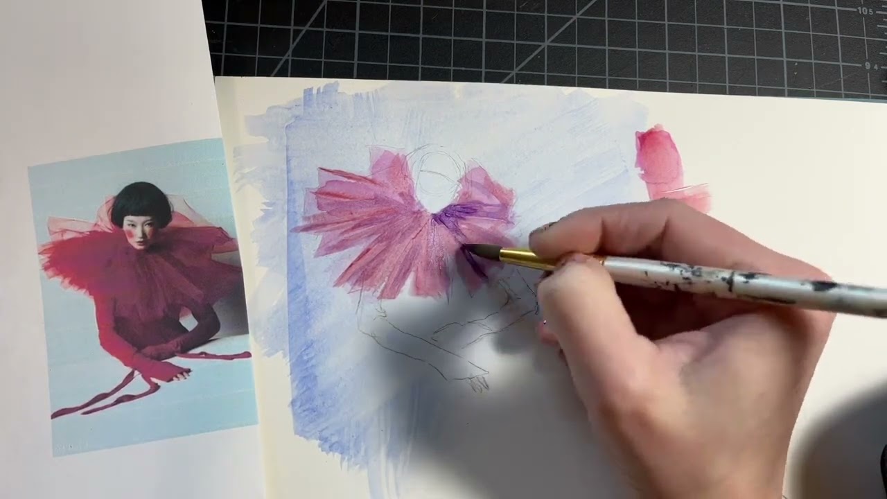 Acrylic demo:  tulle
