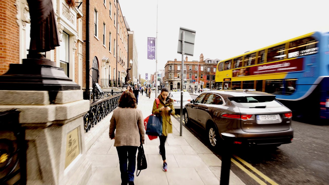 4K Dawson Street To Merrion Square Park Dublin City