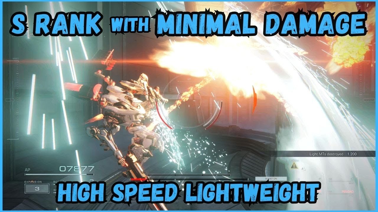 ARMORED CORE 6 - Intercept the Redguns [S RANK / 1 REPAIR KIT] Light Build